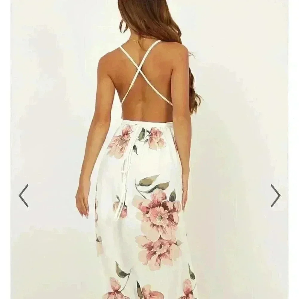 showpo shine through maxi dress in white floral - Picture 3 of 13